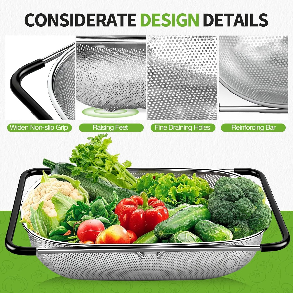 Over The Sink Colander Straine - огляд і ціна Sink Drain Strainer